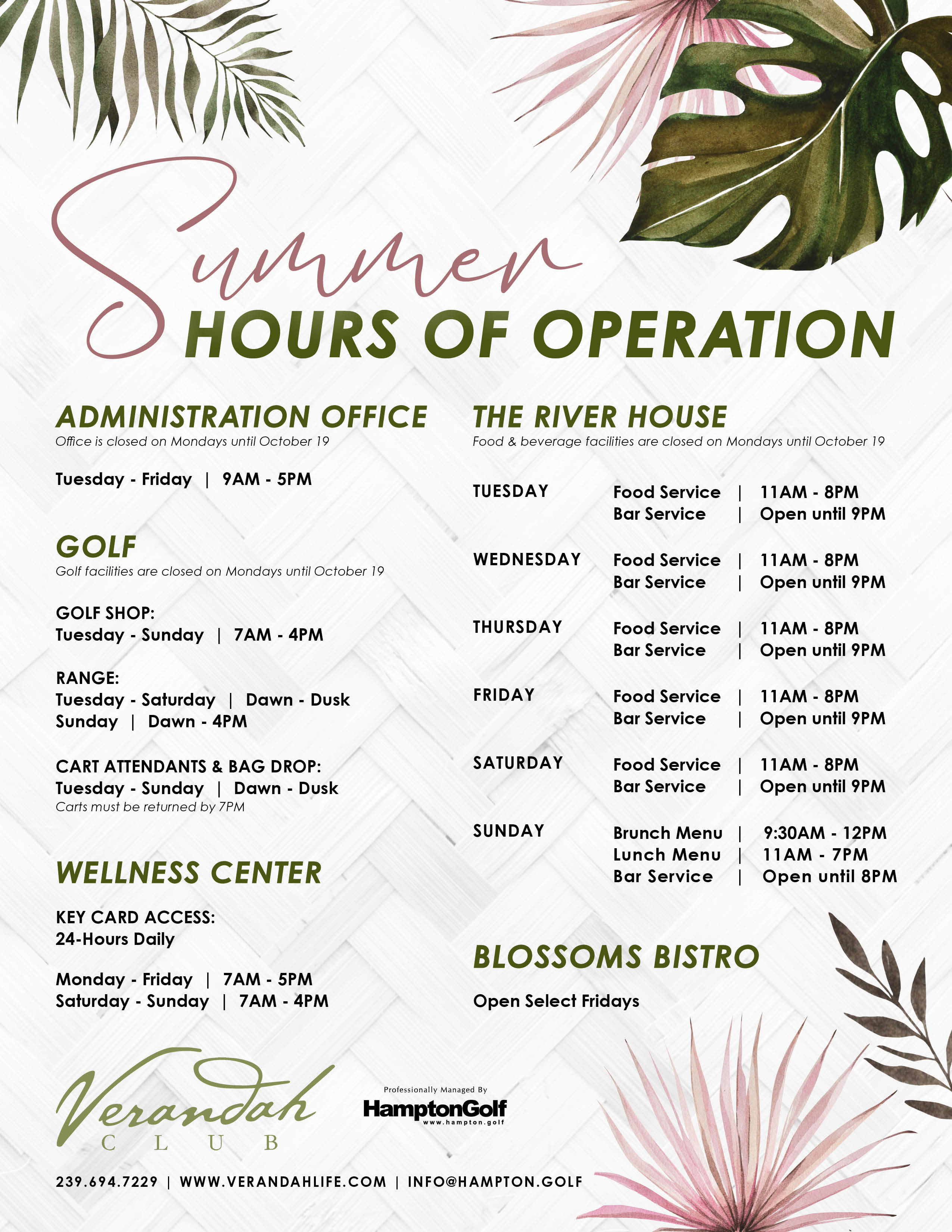 VER Spring Hours of Operation 2026 EMAIL